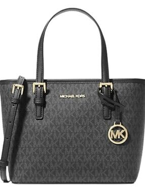 Michael Kors Carry All Jet Set Travel Logo Top-Zip Tote